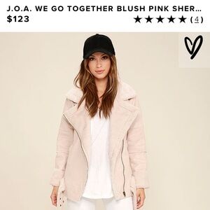 JOA We Go Together Pink Blush Sherpa Coat